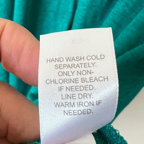 J.‎ Jill Love 100% Linen Dark Teal V Neck Short Sleeve Blouse Top Lightweight L - Picture 9 of 13